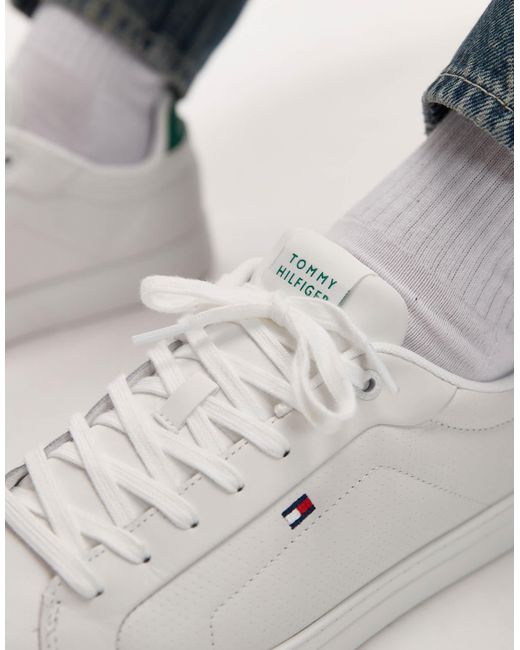 Tommy Hilfiger Blue Icon Leather Court Trainers for men