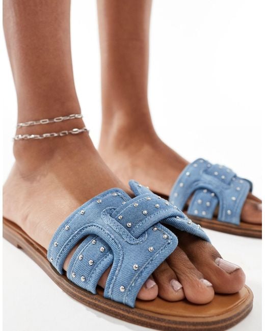 ALDO Blue Elenaa Padded Flat Sandals