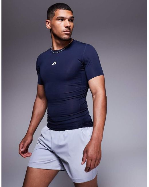 Adidas Originals Blue Adidas Training Tech Fit Base Layer T-shirt for men