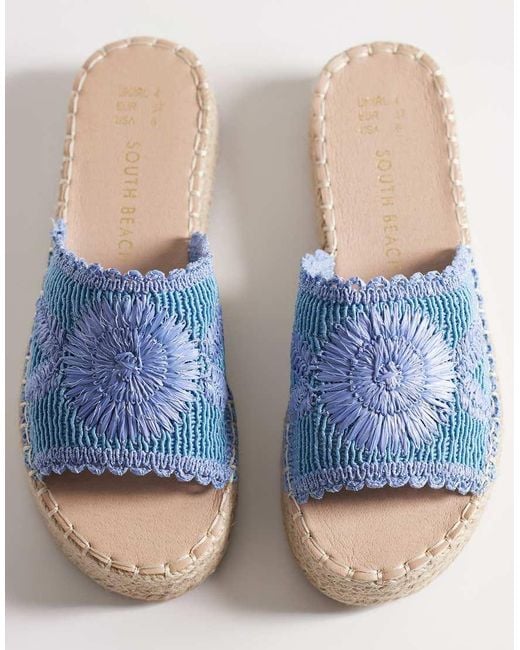 South Beach Blue Platform Sandals