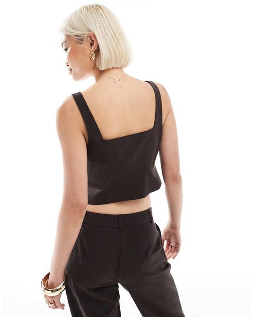 ASOS Black Tailored Square Neck Waistcoat