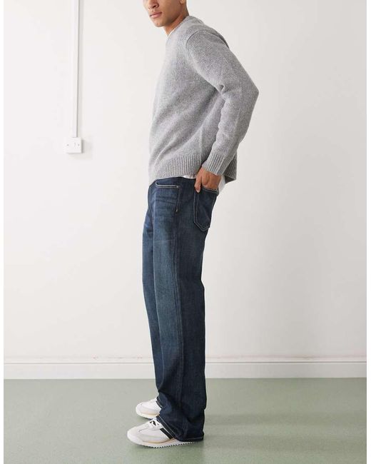 Vaqueros Azul Oscuro De Corte Bootcut Holgado Y Acampanado Mercury De Weekday de hombre de color Gray