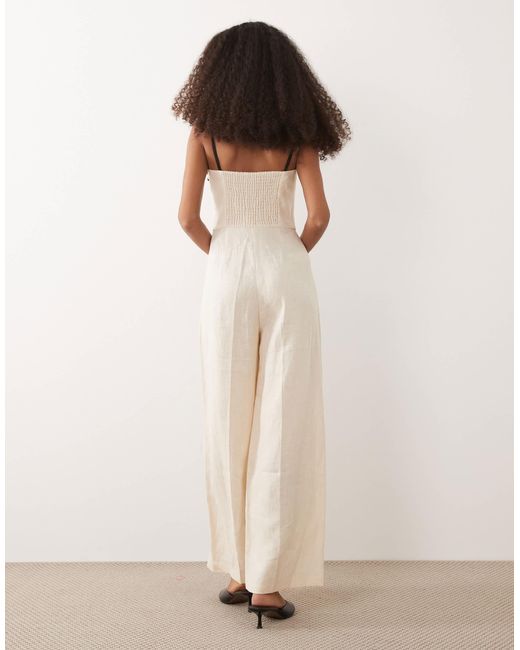 Mango Natural Strappy Jumpsuit