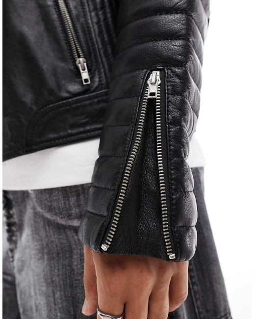 Barney's Originals Gray Real Leather Classic Biker Jacket for men