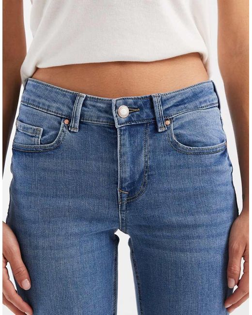 Vero Moda Blue Mid Rise Flare Jeans