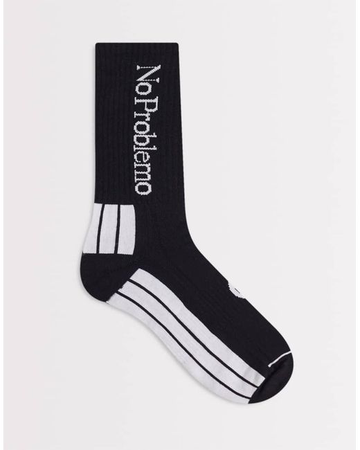 No Problemo Sokken Met Logo in het Black