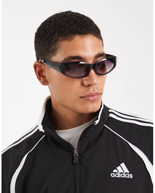 ASOS Black Wrap Sunglasses for men