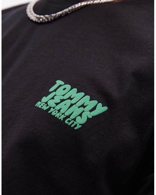 T-Shirt Nera E Verde Con Logo di Tommy Hilfiger in Black da Uomo