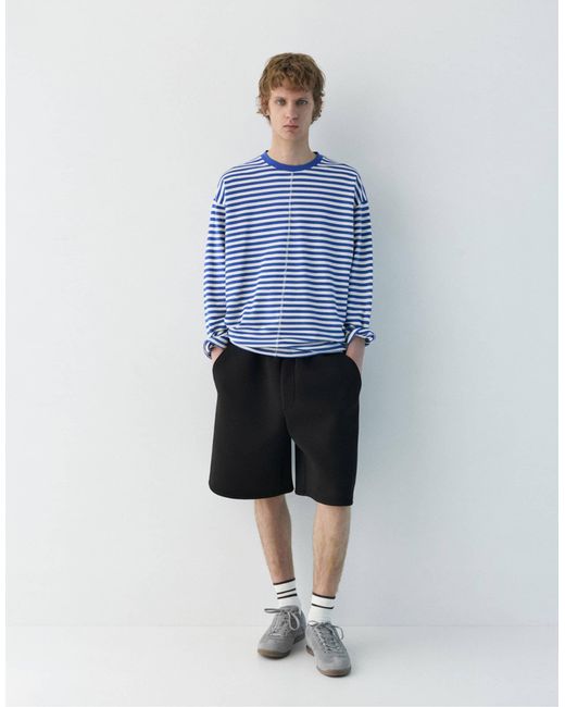 Bermuda molletonné style jogger Pull&Bear pour homme en coloris Black