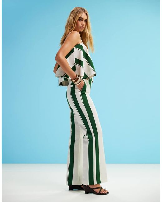 Pantaloni Sartoriali Dritti A Righe di ASOS in Blue