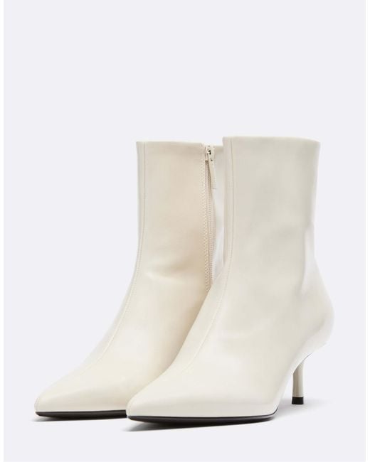 Stradivarius White Stiefeletten