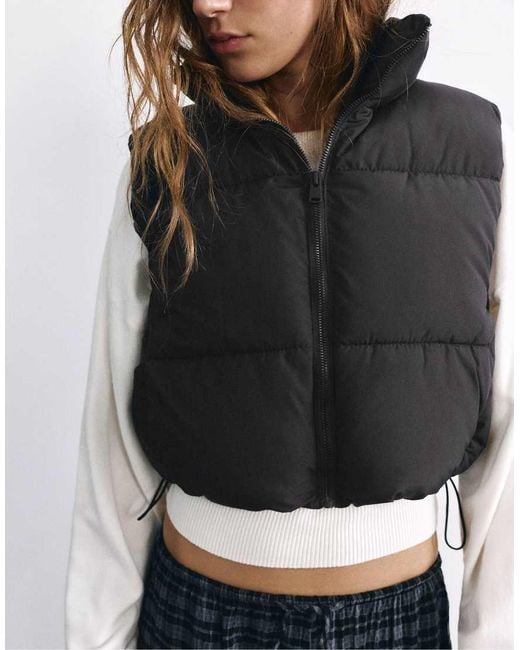Pull&Bear Black Padded Gilet