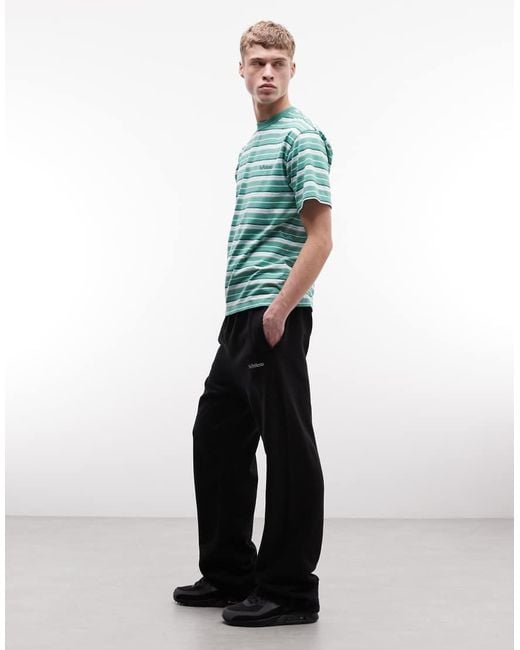 No Problemo Black 100% Cotton Logo Straight Leg joggers With Tie Waist for men