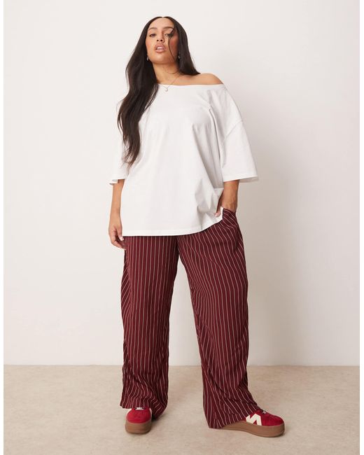 ASOS White Asos Design Curve Slouchy Off Shoulder Oversized Tee