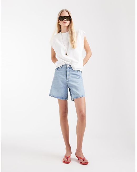 Levi's Blue High Waist baggy Denim Shorts