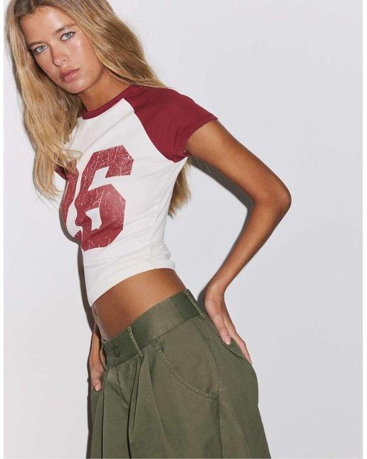 Stradivarius Green Printed Short Sleeve T-shirt