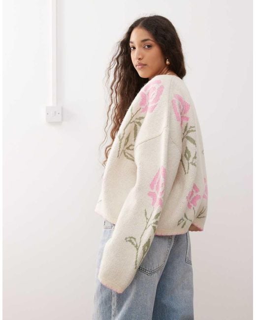 Miss Selfridge Multicolor Floral Edge To Edge Cardigan