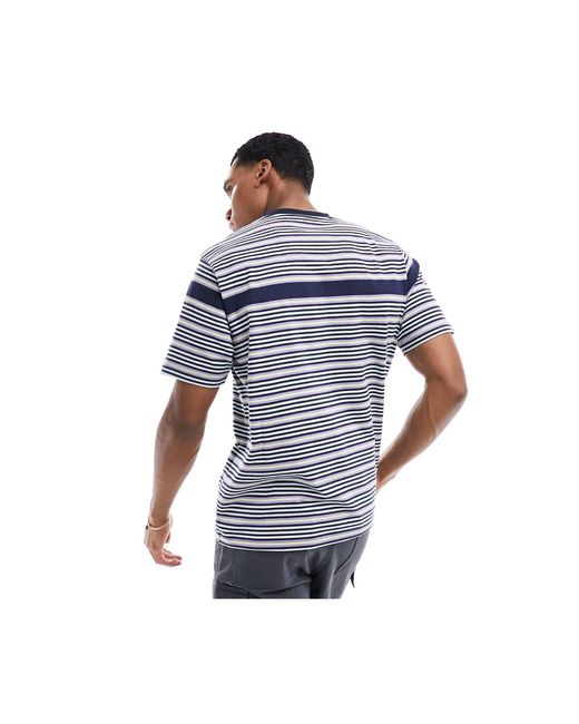 T-shirt a maniche corte color navy a righe di Marshall Artist in Blue da Uomo