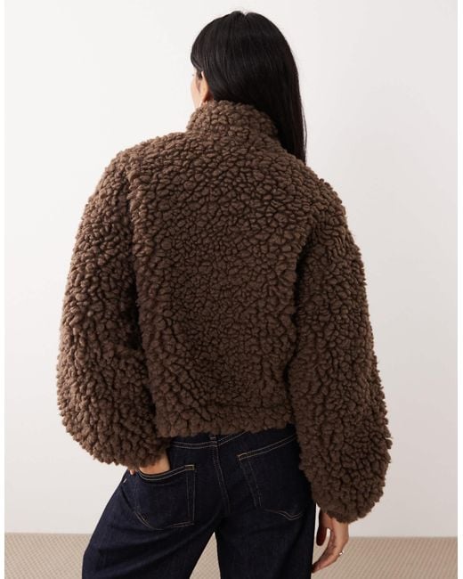 Vila Brown Premium Short Borg Jacket