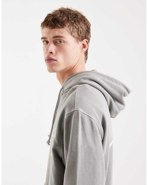 Tommy Hilfiger Gray Signature Neon Sign Logo Relaxed Fit Hoodie for men