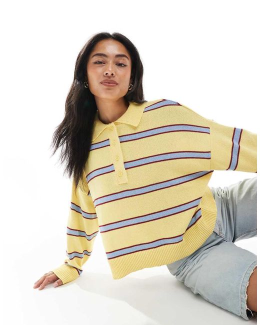 ASOS Metallic Knitted Polo Top