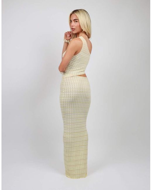 SIMMI Blue One Shoulder Knit Maxi Dress