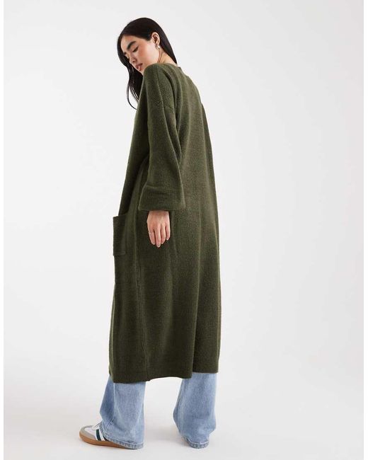 Miss Selfridge Green Maxi Cardigan
