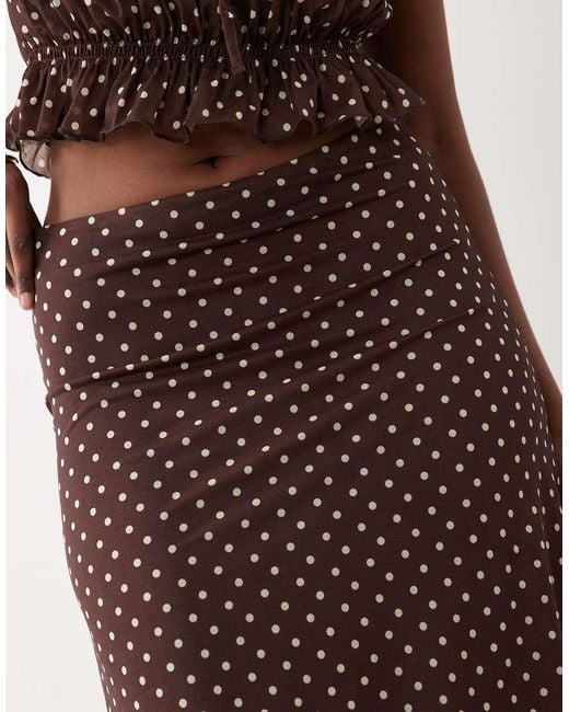 The Frolic Brown Exclusive Low Waist Midi Skirt Co-Ord