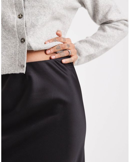 Vero Moda White Satin Bias Cut Midi Skirt