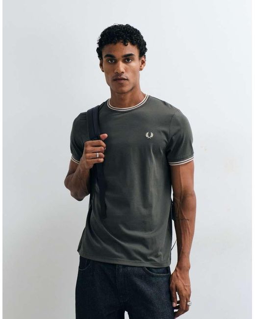 Fred Perry Green Twin Tipped T-Shirt for men