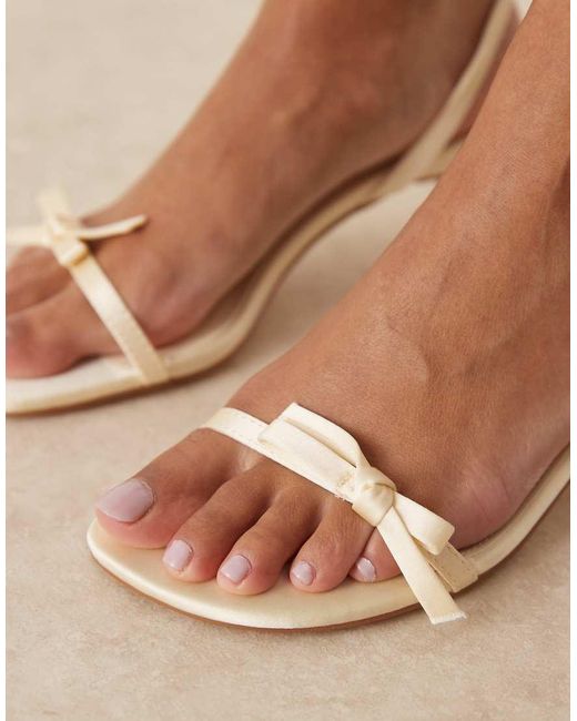 Raid Natural Kaiya Slingback Kitten Heeled Sandals With Bow