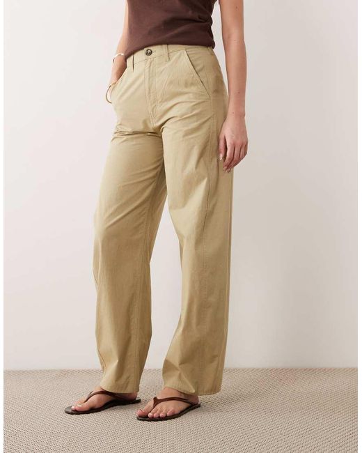 ARKET Natural Barrel Shape Light Cotton Trousers