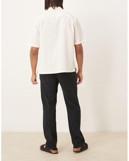 SELECTED Black Brody Loose Fit Linen Trouser for men