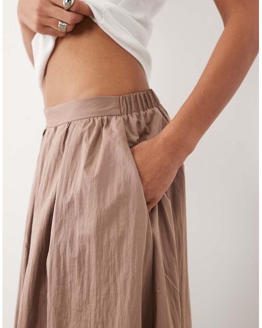 ASOS Natural Volume Midi Skirt