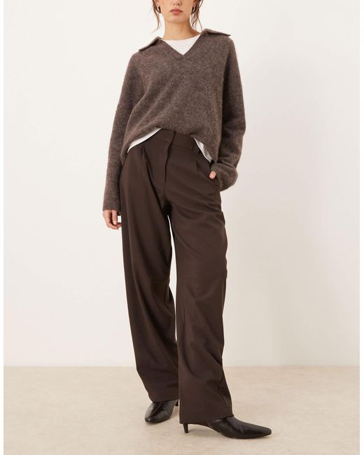 Pantalon habillé bouffant - marron ASOS en coloris Brown