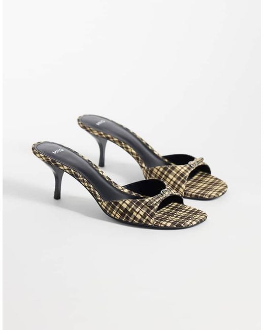 Mango Multicolor Heeled Mule With Buckle Detail