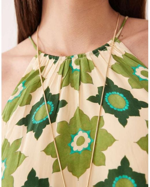 Nobody's Child Green Sara Halter Neck A Line Maxi Dress