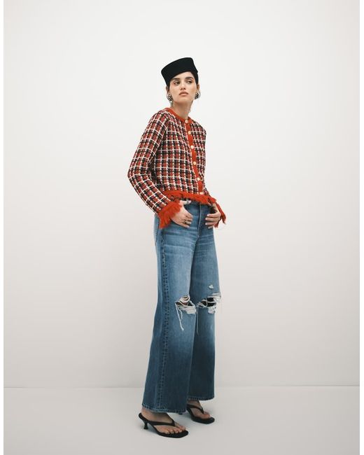 Calvin Klein Blue Low Rise baggy Ripped Jeans