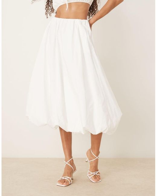 Abercrombie & Fitch Maxi Pofrok Met Hoge Taille in het Natural