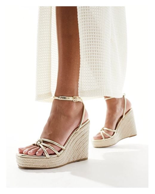 Glamorous White – espadrilles-sandalen mit keilabsatz
