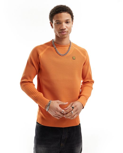 G-Star RAW Orange Pullover Knitted Jumper for men