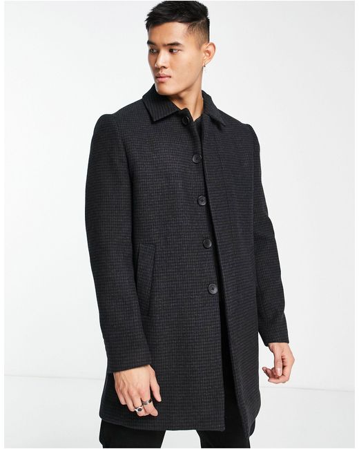French Connection Blue Single Breasted Collar Coat for men