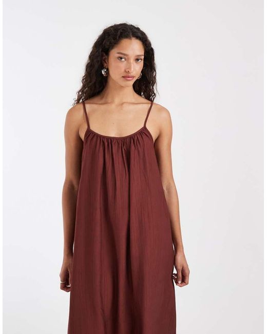 Vero Moda Crinkle Textured Woven Full Cami Maxi Dress