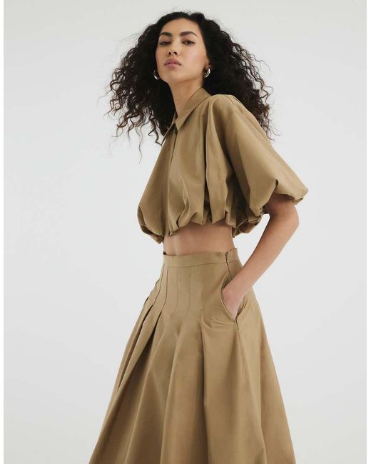 River Island Natural Cropped Shirt