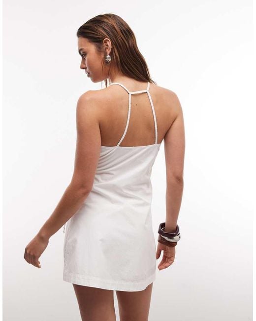 Cotton On White Isabelle Wrap Halter Mini Dress