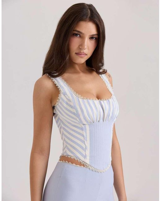House Of Cb White Petra Corset Top