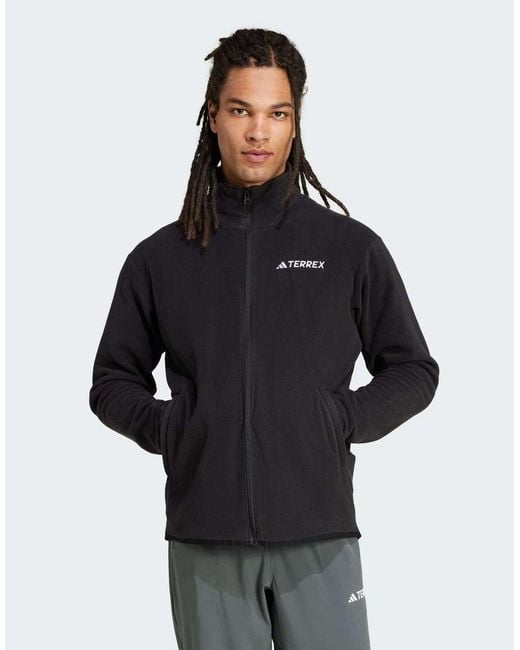 Adidas Originals Blue Multi Essentials Full-Zip Fleece Jacket for men