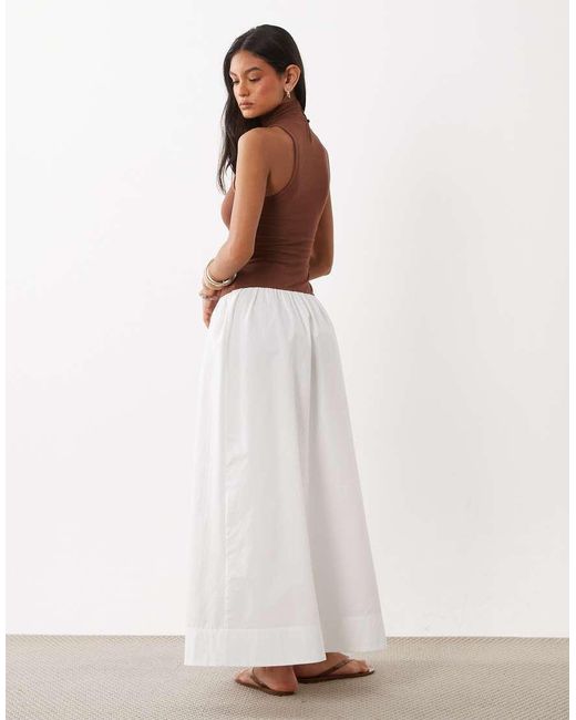 ASOS White Sleeveless High Neck Hybrid Maxi Dress