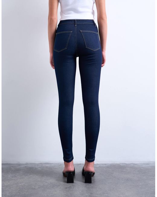 TOPSHOP Blue Joni Skinny High Rise Jeans