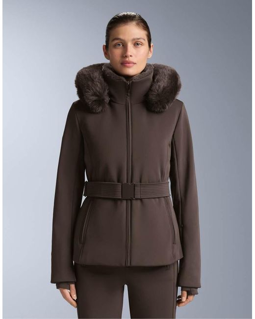 Oysho Brown Super-Fitted Water-Resistant Primaloft Jacket